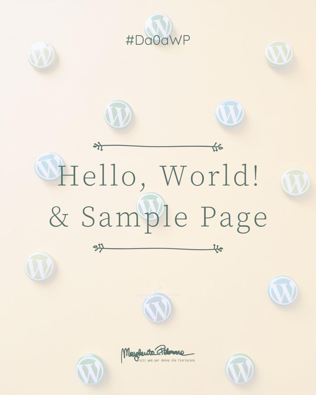 Cancella Hello World e Sample Page